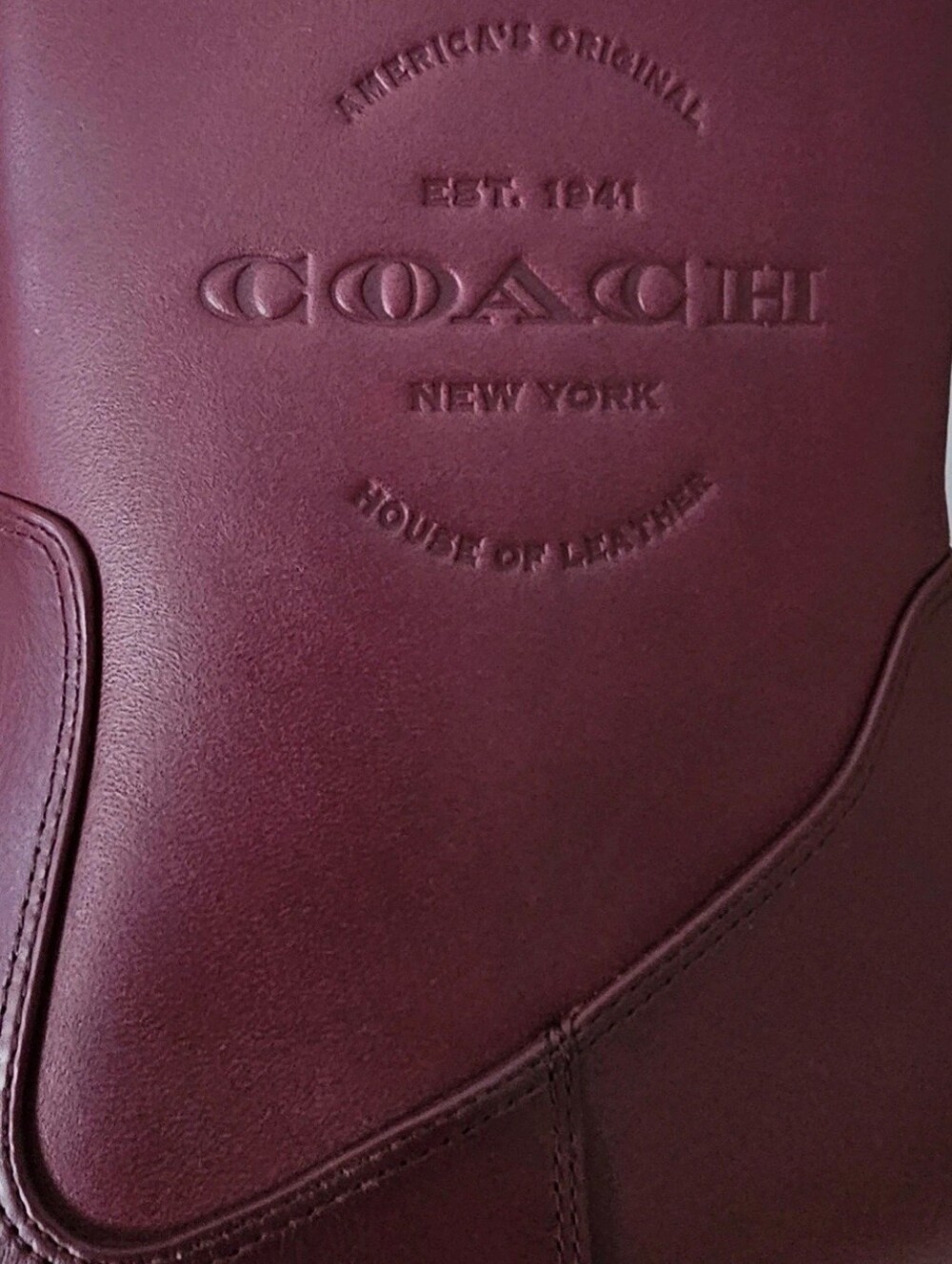 Coach Womens Ankle Burgundy Boots - Picture 4 of 7